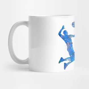 Volleyball player blue art Mug